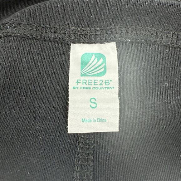 FREE 2 B Black/Gray Workout Capri Leggings Athletic Running Pocket Size S NWT - Picture 4 of 6